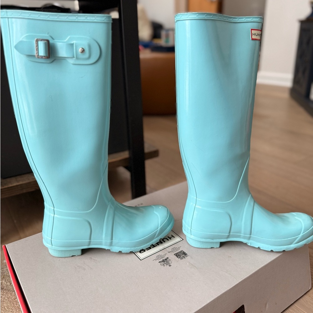 Hunter Pale Mint Tall Boots - Picture 3 of 5